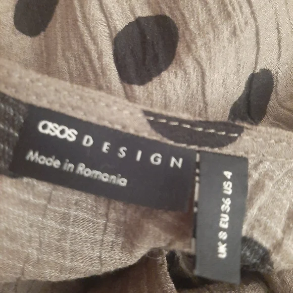 ASOS DESIGN long sleeve maxi smock dress in sage polka dot US  4 - Picture 5 of 8